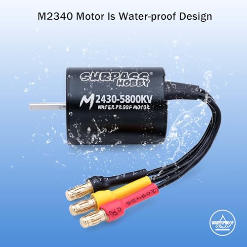 SurpassHobby 2430 5800KV Brushless Motor High Speed Waterproof Shaft 2mm Motor and for 1/16 1/18 Remote Control Cars Trucks Off-Road Vehicle - size: 5800kv, style: 2430 Motor