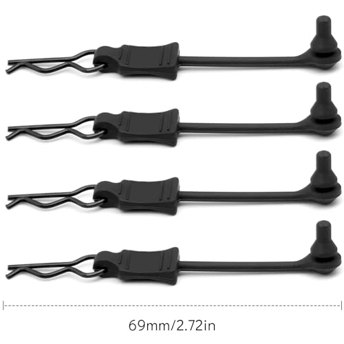 OGRC RC Car Body Clips and Pull Tabs Retainer for Arrma 1/10 1/8 RC Truck | 4pcs, 69mm/2.72", Aluminum, Rubber, for Senton/Granite/Big Rock/KRATON 1/8 Typhon/Infraction and Series, #3445