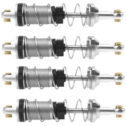 4Pack ShareGoo RC Car Shock Absorbers Metal Shocks Damper Compatible with MJX Hyper Go 16207 16208 16209 16210 H16BM H16GT H16DR 1/16 RC Car Upgrades Part (Silver) - color: Silver