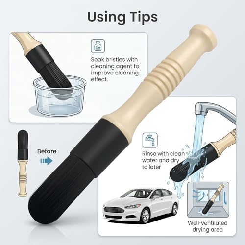 Car Parts Cleaning Brush,Long Handle & Stiff Bristles Parts Washer Brush for Daily Care,Versatile Car Detailing Brushes for Cleaning Wheel Bearing/Engine Part/Cars Interior Exterior