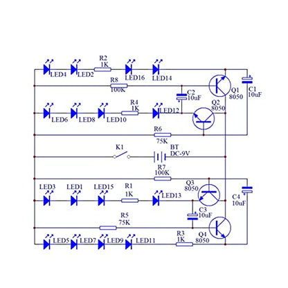 Soldering Practice Kit DIY Mini 2-Color Xmas Tree Plug-in Circuit Kit Learn Soldering Kit for Beginners - style: DJJ001