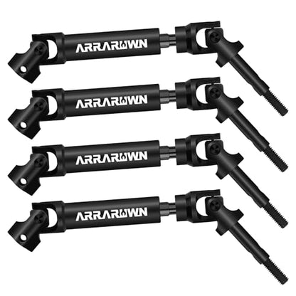 4Pcs Rear CVD Drive Shaft RC Car Heavy Duty Axles Replacement Parts | Compatible with 1/10 RC Cars Traxxas Slash/Rustler/Stampede/Hoss VXL 4X4 2WD Platinum Ultimate Update Parts - color: Black Rear X 4