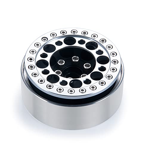 4pcs 2.2inch Aluminum RC Beadlock Wheel Replacement Ring for 1/10 RC Crawler Car 2.2" Wheels Rim (Silver) - color: Silver
