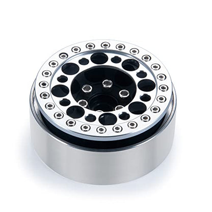4pcs 2.2inch Aluminum RC Beadlock Wheel Replacement Ring for 1/10 RC Crawler Car 2.2" Wheels Rim (Silver) - color: Silver