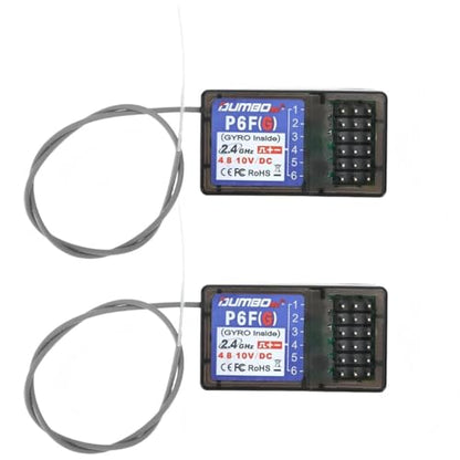 （2PCS ） DUMBORC P6FG 2.4G 6 Channel Gyro Inside Receiver for RC Car Boat Used for DUMBORC X4 X6 Transmitter