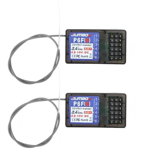 （2PCS ） DUMBORC P6FG 2.4G 6 Channel Gyro Inside Receiver for RC Car Boat Used for DUMBORC X4 X6 Transmitter