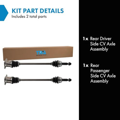 TRQ Rear Driver and Passenger Side CV Axle Assembly Set Compatible with 2015-2021 Lexus NX300h 2016-2018 Toyota RAV4 Hybrid - style: CSA32955