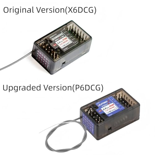 2PCS DUMBORC P6DCG RC Receiver with Gyroscope Linkage LED Simulation System Remote Receiver 2.4Ghz RC Controller Receiver for DUMBORC X4/X5/X6/X6PM/X10P-350/DDF-350