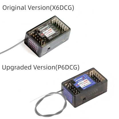 2PCS DUMBORC P6DCG RC Receiver with Gyroscope Linkage LED Simulation System Remote Receiver 2.4Ghz RC Controller Receiver for DUMBORC X4/X5/X6/X6PM/X10P-350/DDF-350