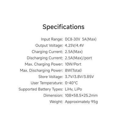ISDT E625 6-Channel 1S LiHV/LiPo Battery IPS Screen Smart Charger/Discharger, Type-C/XT60 PD Powered with BT2.0/PH2.0 Ports, Features 4.35V 2.5A Fast Charging for Tiny Whoop FPV Drones RC Batteries