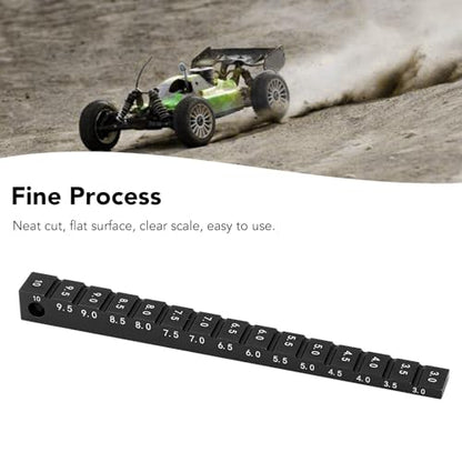 RC Ride Height Gauge 1/10, RC Camber Gauge Aluminum Alloy RC Ride Height and Camber Gauge Kit for 1/10 RC Drift Car, 0.1 to 0.4in Adjustment Range (Black) - color: Black