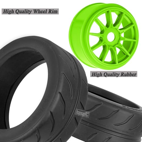 RC Rubber Wheels RC Tires for 1/7 Infraction 6S BLX,1/8 Typhon 6S BLX,Limitless,Highway Wheels Soft Tires Truck Tire Highway Tires,4PCS Green - color: Green(4pcs)