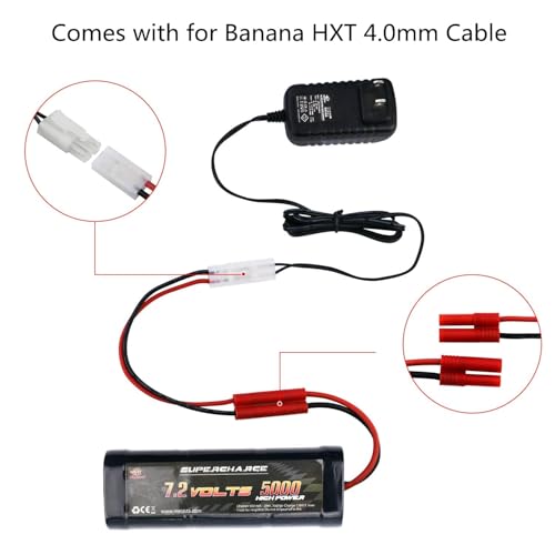 7.2V-9.6V / 8.4V NiMH Battery Charger for RC Cars – Universal | Compatible with Redcat Racing, Hexfly, and standard Tamiya plug packs. Charges 2.4V-12V NiMH/NiCD batteries safely.