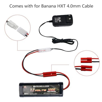 7.2V-9.6V / 8.4V NiMH Battery Charger for RC Cars – Universal | Compatible with Redcat Racing, Hexfly, and standard Tamiya plug packs. Charges 2.4V-12V NiMH/NiCD batteries safely.