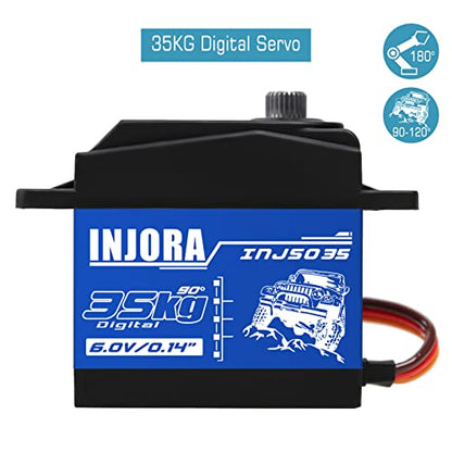 INJORA 35KG Digital High Torque Servo for 1:10 RC Crawler SCX10 TRX4 D90 - size: 35kg（90°-180°）