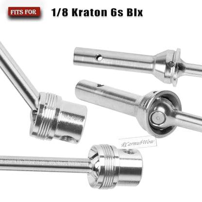 RC Drive Shafts Axles Upgrades Part for 1/8 Kraton 6S BLX,Steel #45 Front & Rear Driveshaft,Center CVD Dogbone,6pcs,Silver - color: Silver(6pcs)