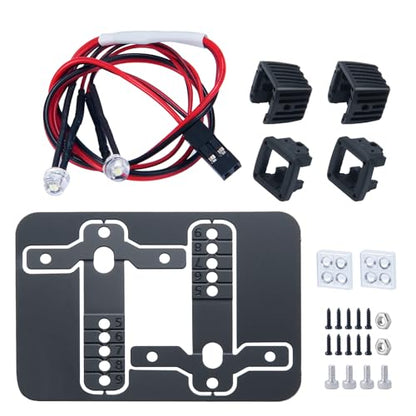 4PCS RC Spot Beam Square LED Cubes Offroad Driving Lights RC Light Bar LED Housing Lens Spotlight Compatible with 1/10 RC Car TRX4 TRX6 Axial SCX10 90046 RR10 D90 (D-4 Holes) - color: D-4 Holes