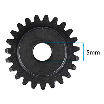 32P Hardened Steel Upgrade Pinion Gear Set: 17T 18T 19T 20T 21T fit 5mm RC Motor Shaft (Work with Steel Spur Gear) for RC Cars, Set of 5 - size: 17T&18T&19T&20T&21T