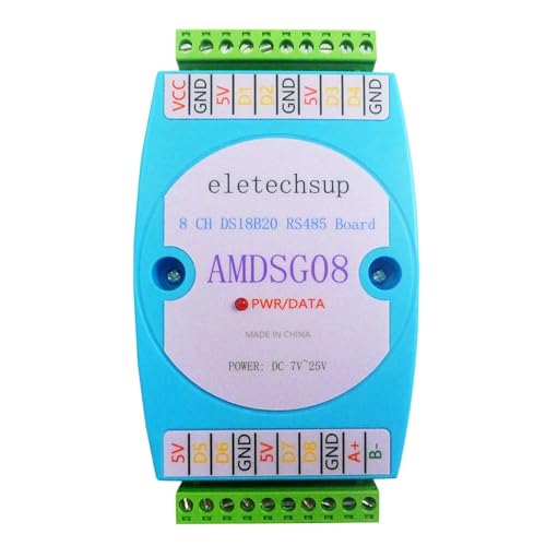 8CH DC 12V 24V DS18B20 Temperature Acquisition Module RS485 3000V Optical Isolation Communication Modbus RTU(8CH Collector) - color: 8ch Collector