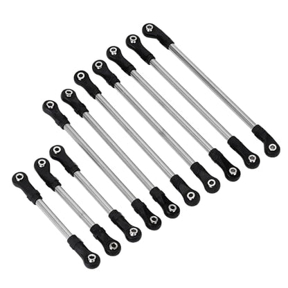 INJORA Stainless Steel Link Rod Linkage Plastic Rod End Set 312mm Wheelbase for 1/10 TRX4 RC Crawler Car - size: For 313mm TRX4