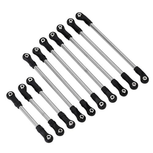 INJORA Stainless Steel Link Rod Linkage Plastic Rod End Set 312mm Wheelbase for 1/10 TRX4 RC Crawler Car - size: For 313mm TRX4