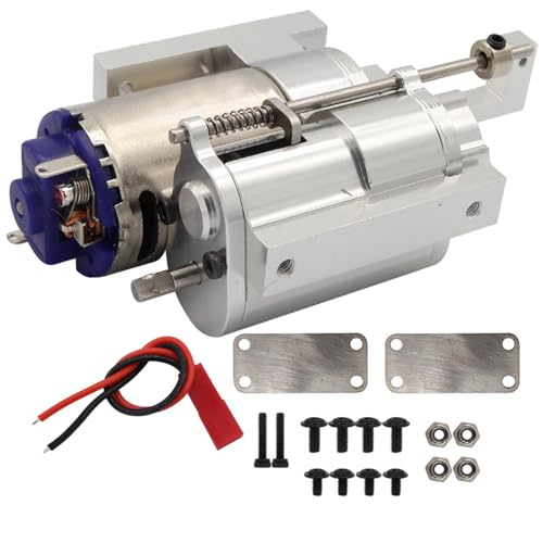 Three-Generation Full Metal 2 Speed Gearbox Transmission for WPL B1 B14 B24 C14 C24 for MN D90 D91 for MN96 1/12 RC Car Parts(Silver) - color: Silver