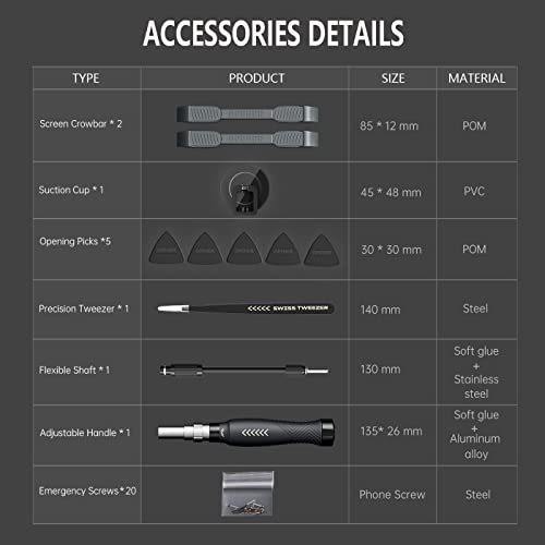 JAKEMY 164 in 1 Precision Screwdriver Set, Laptop Screwdriver Kit, Professional Computer Screwdriver Repair Tools with T5 T6 Torx Screwdriver Bit for MacBook, iPhone, PC, RC, PS5, Watch, Xbox, DIY - color: Fo164 Precision Screwdriver Set
