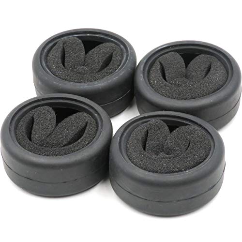 hobbysoul 24pcs RC 1/10 On Road Slick Tire Rubber Tyre with Foam Insert Fit for 1:10 Touring Drift Car Wheel Rim