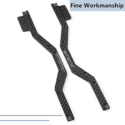 Maleonn 2Pcs RC Carbon Fiber Frame Rail High Clearance for 1/24 RC Crawler Car SCX24 Chassis Upgrades AXI90081 Deadbolt AXI00001 C10 AXI00002 JLU Accessories Replacement Parts - size: Heighten