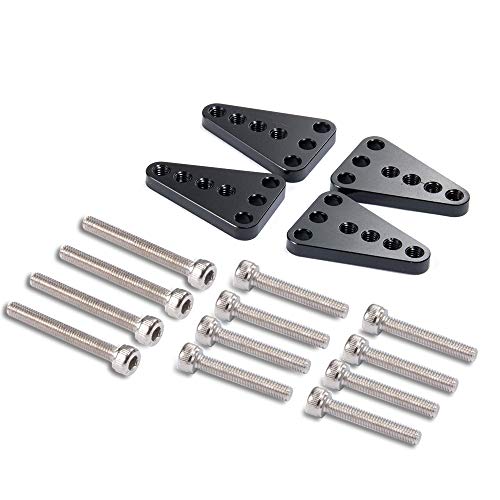 4PCS Aluminum Front Rear Shock Absorber Mount, Black | Adjust Height Bracket, Upgrades, For 1/10 Axial SCX10 I II, RC Crawler Car - color: Black