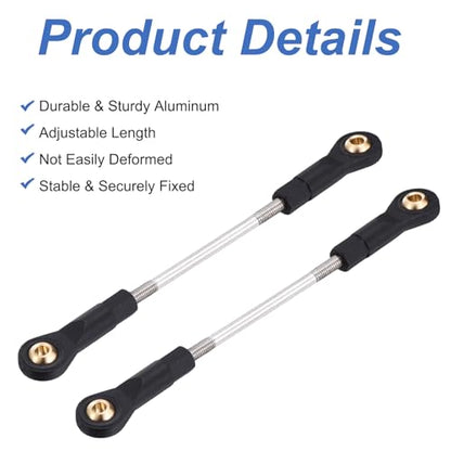 MECCANIXITY 2Pcs Adjustable Turnbuckles Camber Links, 84-94mm Turnbuckle Rod Steering Servo Linkage with M3 Ball Head Rod Ends for RC Car Replace Parts DIY - size: 84-94mm