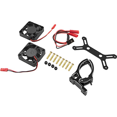 4985 1717 Brushless Motor Heat Sink Dual Cooling Fan Motor Heatsink Compatible with 1/5 Traxxas X-Maxx Arrma RC Car (Black) - color: Black