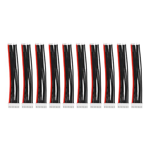 10PCS JST-XH 6S Balance Extension Cable, 3.9" 22AWG Silicone Lead Wire for LiPo Battery Charger, RC Balance Plug Connector Adapter - size: 6S