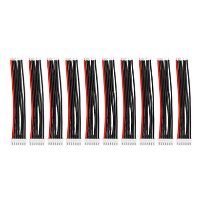 10PCS JST-XH 6S Balance Extension Cable, 3.9" 22AWG Silicone Lead Wire for LiPo Battery Charger, RC Balance Plug Connector Adapter - size: 6S