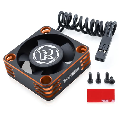 RC Motor Cooling Fan 30mm 28000RPM Fits 540 550 Brushless Motor ESC Cooling Fans for 1/8 1/10 1/12 RC Truck Car (Black Orange) - style: 30mm Black Orange