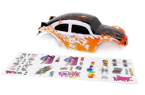 SummitLink Custom Body Compatible for 1/10 1/8 Scale RC Car or Truck (Truck not Included) (Muddy Orange Over White/Black) - style: Muddy Orange Over White/Black