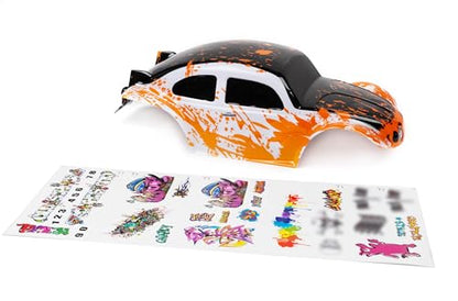 SummitLink Custom Body Compatible for 1/10 1/8 Scale RC Car or Truck (Truck not Included) (Muddy Orange Over White/Black) - style: Muddy Orange Over White/Black