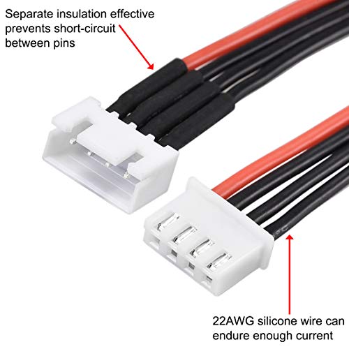 uxcell 3S Balance Plug Extension Wire 10CM 2PCS for Lipo Battery Balance Charging 22AWG