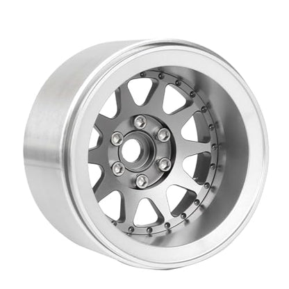 Aluminum 2.2" Beadlock Wheel Offset -10mm Metal Rims for SCX10 RR10 TRX4 VS4-10 Gen8 1/10 RC Crawler Car Upgrade Parts (10-Spoke, Gray) - color: 10-spoke, Gray