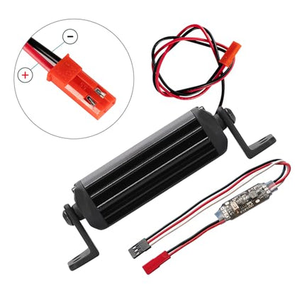 RC Light Bar 10 LED 2.16 Inch Aluminum RC Lights RC Crawler Accessories for Axial SCX10 Traxxas TRX4 TRX4M Arrma Senton Redcat GEN7 1/10 1/18 Scale Rock Crawler Truck RC Car Roof Light Kit