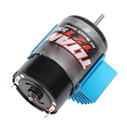 Keenso RC Car Motor, 550 Brushed Motor with Aluminum Copper Build and Blue Heat Sink, 1 8in Shaft Replacement for 1 10 RC Crawler for Axial SCX10 HPI JL 90046 (12T) - size: 12T