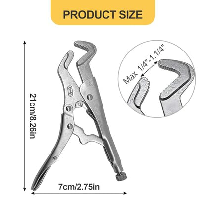 9-Inch Parrot Nose Vise Grip Plier for Sway Bar Link Removal, Curved Jaw | Adjustable locking jaw vise grips with non-slip 3-sided file-cut surface, for heavy duty automotive, welding & pipe repair