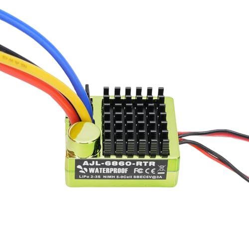 RC Brushed ESC, Electronic Speed Controller for 1/10 RC Car Boat, with Precise Speed Control for 540 550 750 Motor