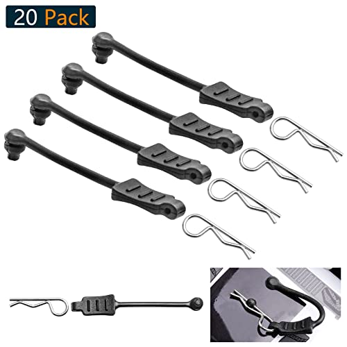 20pcs HobbyPark Universal 1/16 1/18 RC Car Body Clips and Pull Tabs Retainer Small R Pins for SCX24 TRX4M RC Vehicles Truck Buggy Shell Replacement Parts - size: 1.0mm Rod Silver Clips