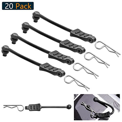 20pcs HobbyPark Universal 1/16 1/18 RC Car Body Clips and Pull Tabs Retainer Small R Pins for SCX24 TRX4M RC Vehicles Truck Buggy Shell Replacement Parts - size: 1.0mm Rod Silver Clips