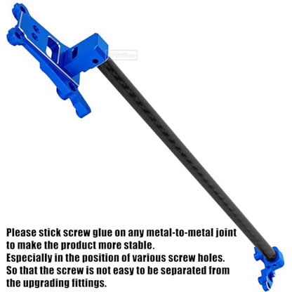 RC Chassis Brace Kit Upgrades Part for 1/10 Slash 4x4 LCG,Slash 4x4 LCG VXL,Rustler 4x4,Rustler 4x4 VXL,Alloy Aluminium w/Carbon Fibre Chassis Brace,Navy Blue - color: Navy Blue(1set)
