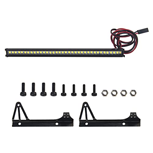 5.9" RC 36Led LED Light Bar Roof LED Lamp Body Shell Roof Light Compatible with Traxxas TRX-4 SCX10 90046 D90 SCX10 II CC01 Redcat Gen7 1/10 RC Crawler Car Truck (Wrangler Bracket) - style: Wrangler Bracket