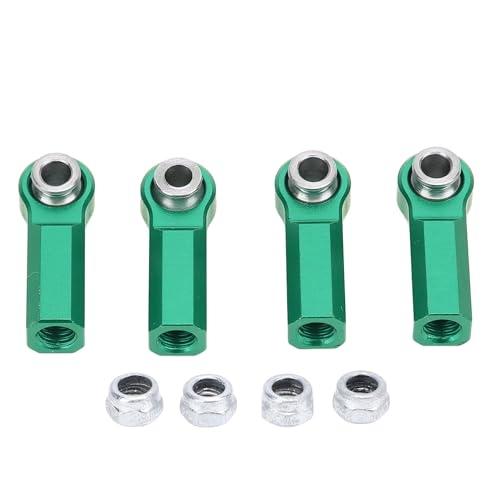 Asixxsix M4 Ball Joint Head, 4 Pcs Alloy Link Rod End with M4 Thread 7mm Diameter for RC Model Car Tie Rods Set (Green)