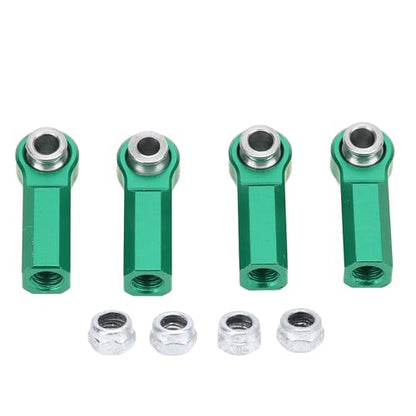 Asixxsix M4 Ball Joint Head, 4 Pcs Alloy Link Rod End with M4 Thread 7mm Diameter for RC Model Car Tie Rods Set (Green)