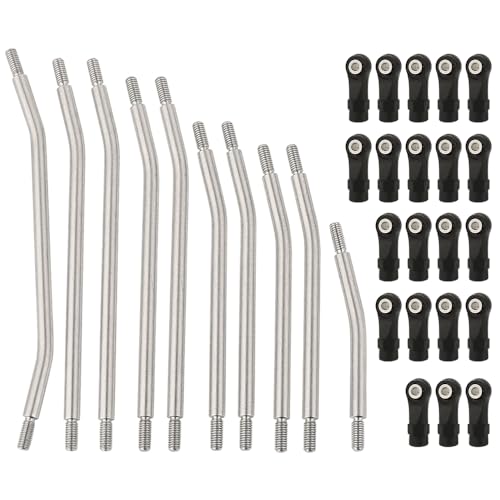 313mm Wheelbase 10Pcs Stainless Steel Link Rod Linkage for 1/10 RC Axial SCX10 II AX90046 AX90047 Rock Crawlers Metal Upgrade Parts